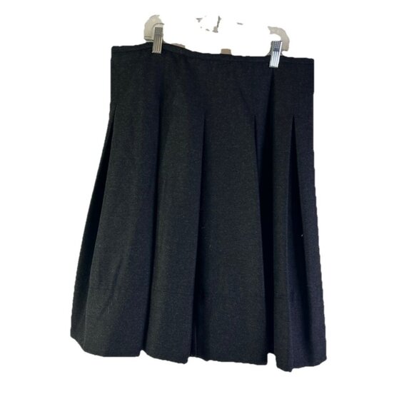 Burberry Wool Cashmere Pleated Knee A Line Skirt Gray - Picture 1 of 8